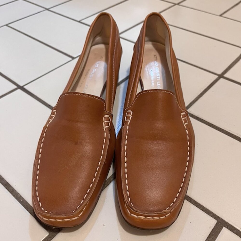 Women's Heel Loafers, Soft Leather Shoes